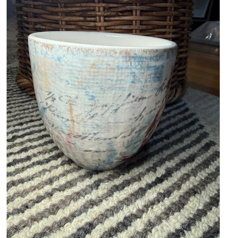 Pier 1 Imports Owl Coffee Mug Ironstone Rustic Farmhouse Bird‎ Cup